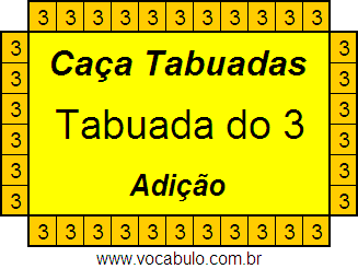 Caça Tabuada de Adição do 3