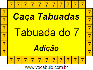 Caça Tabuada de Adição do 7