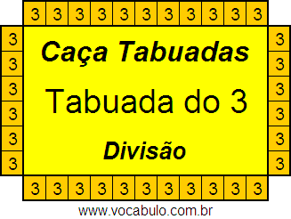 Caça Tabuada de Divisão do 3