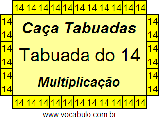 Caça Tabuada de Multiplicação do 14