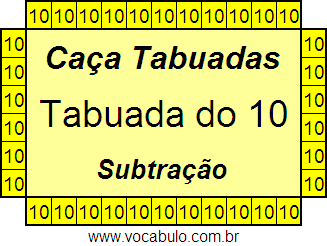 Caça Tabuada de Subtração do 10