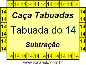 Caça Tabuada de Subtração do 14