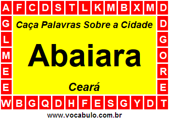 Caça Palavras Sobre a Cidade Abaiara do Estado Ceará