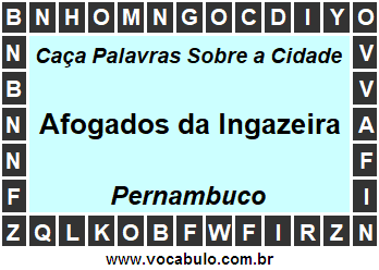 Caça Palavras Sobre a Cidade Pernambucana Afogados da Ingazeira