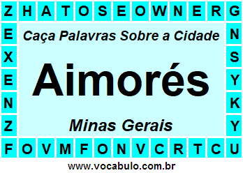 Caça Palavras Sobre a Cidade Aimorés do Estado Minas Gerais