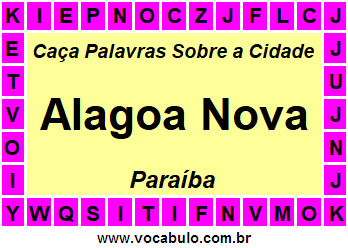 Caça Palavras Sobre a Cidade Paraibana Alagoa Nova