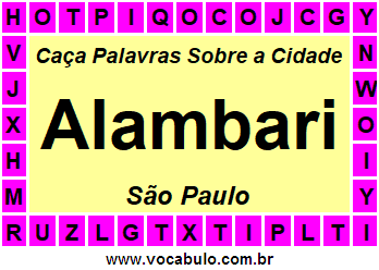 Caça Palavras Sobre a Cidade Alambari do Estado São Paulo