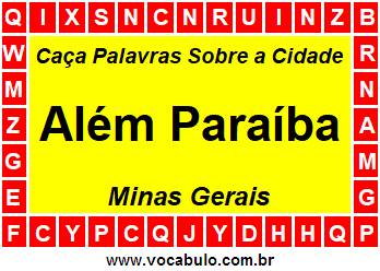 Caça Palavras Sobre a Cidade Mineira Além Paraíba