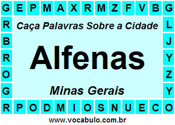 Caça Palavras Sobre a Cidade Alfenas do Estado Minas Gerais