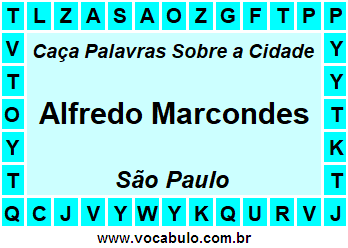Caça Palavras Sobre a Cidade Paulista Alfredo Marcondes