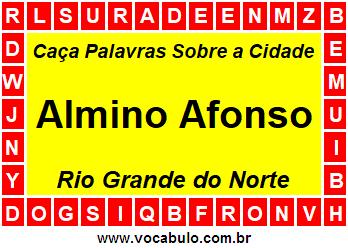 Caça Palavras Sobre a Cidade Almino Afonso do Estado Rio Grande do Norte