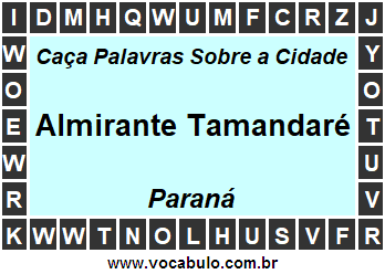 Caça Palavras Sobre a Cidade Paranaense Almirante Tamandaré
