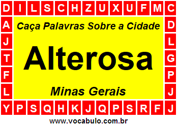 Caça Palavras Sobre a Cidade Alterosa do Estado Minas Gerais