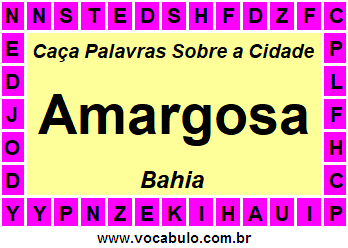 Caça Palavras Sobre a Cidade Amargosa do Estado Bahia