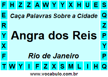 Caça Palavras Sobre a Cidade Angra dos Reis do Estado Rio de Janeiro