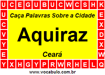 Caça Palavras Sobre a Cidade Cearense Aquiraz