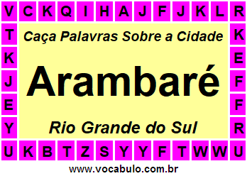 Caça Palavras Sobre a Cidade Arambaré do Estado Rio Grande do Sul