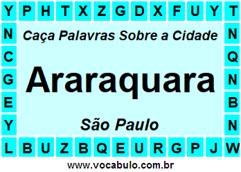 Caça Palavras Sobre a Cidade Paulista Araraquara