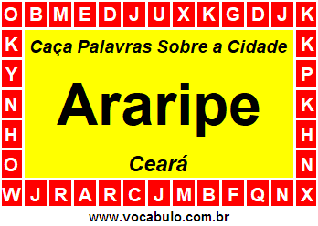 Caça Palavras Sobre a Cidade Araripe do Estado Ceará