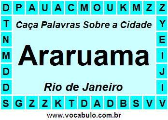 Caça Palavras Sobre a Cidade Araruama do Estado Rio de Janeiro