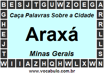 Caça Palavras Sobre a Cidade Mineira Araxá