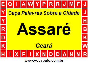 Caça Palavras Sobre a Cidade Cearense Assaré