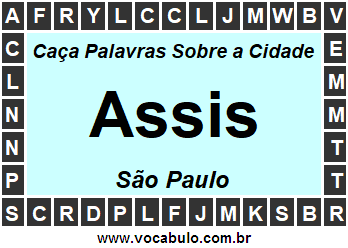 Caça Palavras Sobre a Cidade Assis do Estado São Paulo