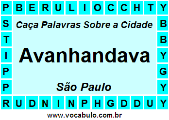 Caça Palavras Sobre a Cidade Avanhandava do Estado São Paulo