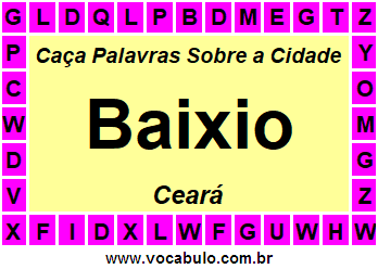 Caça Palavras Sobre a Cidade Cearense Baixio