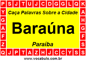 Caça Palavras Sobre a Cidade Paraibana Baraúna