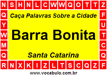 Caça Palavras Sobre a Cidade Catarinense Barra Bonita