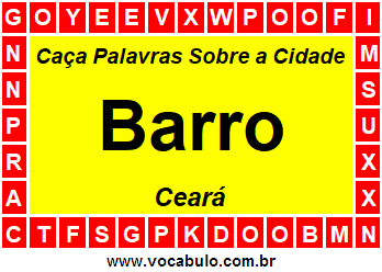 Caça Palavras Sobre a Cidade Cearense Barro