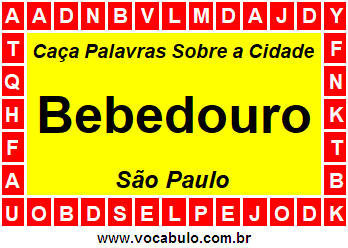 Caça Palavras Sobre a Cidade Bebedouro do Estado São Paulo