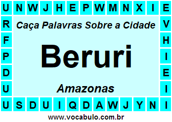 Caça Palavras Sobre a Cidade Beruri do Estado Amazonas