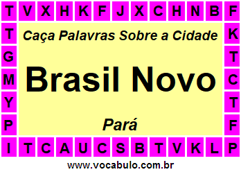 Caça Palavras Sobre a Cidade Brasil Novo do Estado Pará