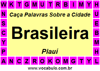 Caça Palavras Sobre a Cidade Brasileira do Estado Piauí