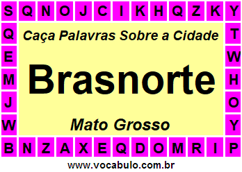 Caça Palavras Sobre a Cidade Mato-Grossense Brasnorte