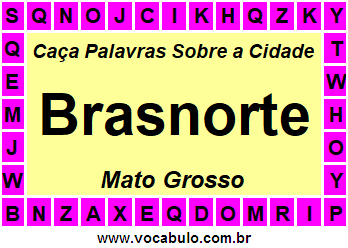 Caça Palavras Sobre a Cidade Brasnorte do Estado Mato Grosso