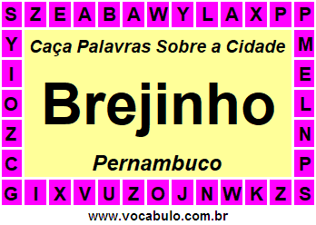 Caça Palavras Sobre a Cidade Brejinho do Estado Pernambuco