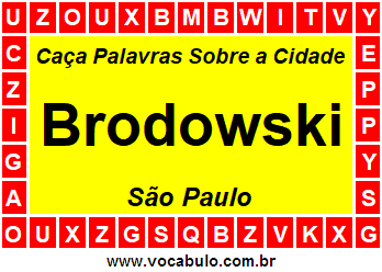Caça Palavras Sobre a Cidade Paulista Brodowski