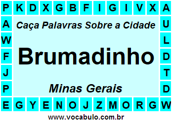 Caça Palavras Sobre a Cidade Mineira Brumadinho