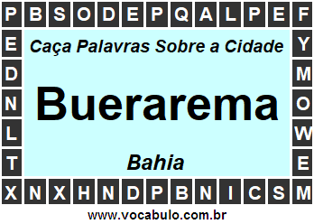Caça Palavras Sobre a Cidade Buerarema do Estado Bahia