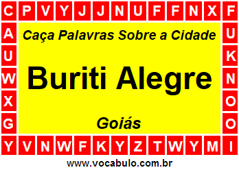 Caça Palavras Sobre a Cidade Goiana Buriti Alegre