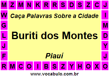 Caça Palavras Sobre a Cidade Piauiense Buriti dos Montes