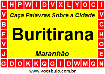 Caça Palavras Sobre a Cidade Maranhense Buritirana