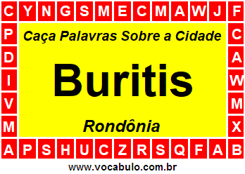 Caça Palavras Sobre a Cidade Buritis do Estado Rondônia
