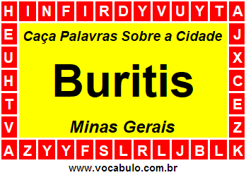 Caça Palavras Sobre a Cidade Buritis do Estado Minas Gerais