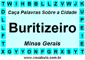 Caça Palavras Sobre a Cidade Mineira Buritizeiro