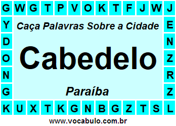 Caça Palavras Sobre a Cidade Cabedelo do Estado Paraíba