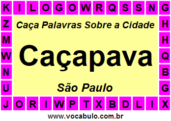 Caça Palavras Sobre a Cidade Paulista Caçapava